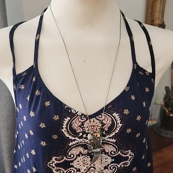 Navy print dress - Picture 5 of 7